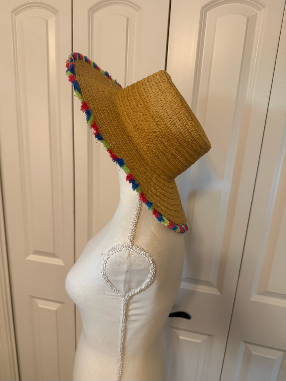⛔️Rampage Multicolored Fringe Straw 
Sun Hat OS GUC - Picture 3 of 4